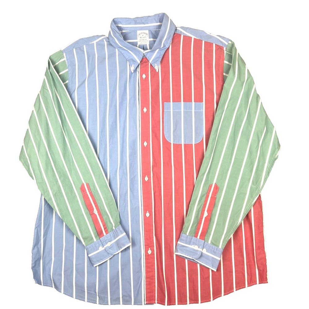 Vtg Style Brooks Brothers Shirt Regent Fit XL Multicolor Striped Original Polo